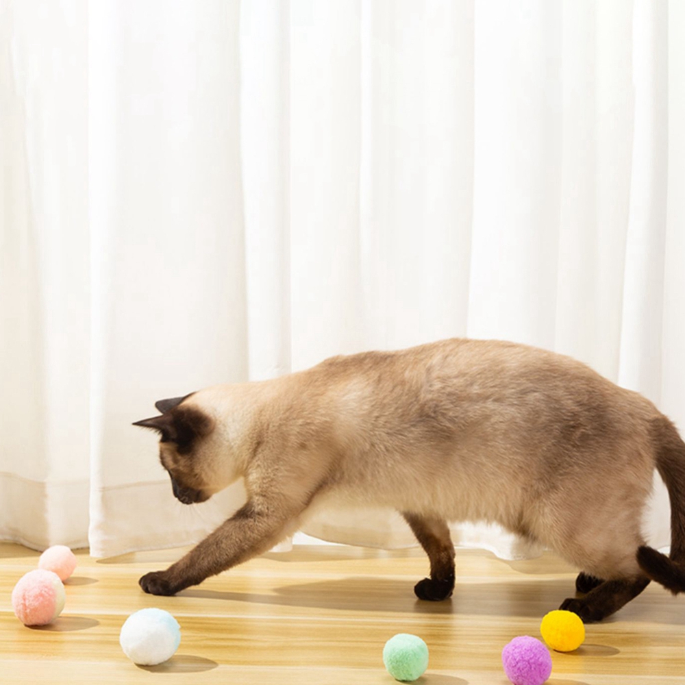 Cat Toy Balls Soft Poms Ball Exquisite Material Pompon Ball Toy Cats Interactive Cat Toys